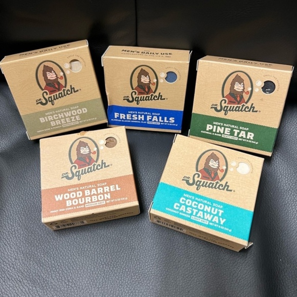 🆕Dr. Squatch Men’s Natural Cold-Pressed Soap 5 Bar Sampler Gift Pack
